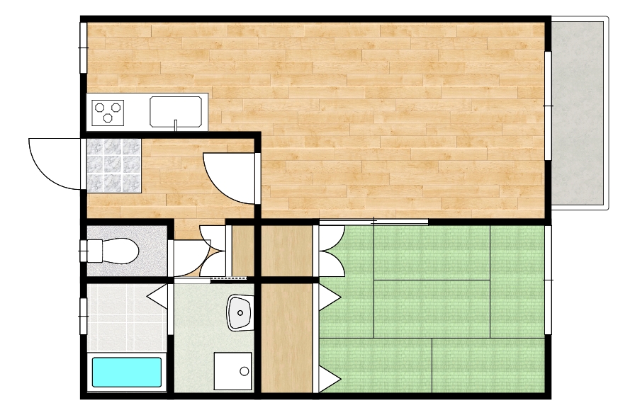 ペアハイツ平原 1LDK