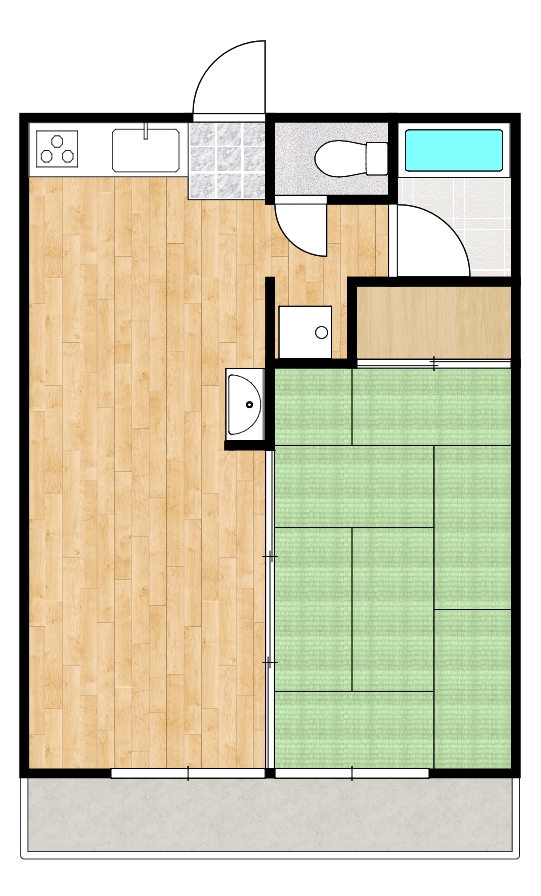 無鹿ハイツ 106号室間取・配置図