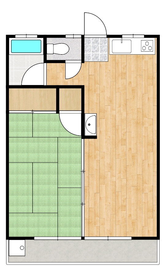無鹿ハイツ 207号室間取・配置図