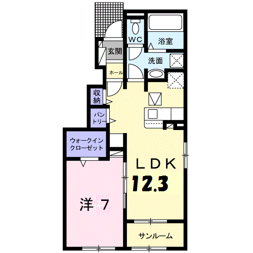 Vent・Vert　Ⅳ　1LDK・・・101号間取・配置図