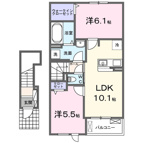 R/B 2LDK・・・202号室・204号室間取・配置図