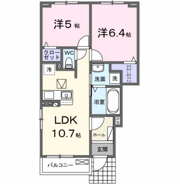 サウスウェーⅨ 2LDK・・・101号室