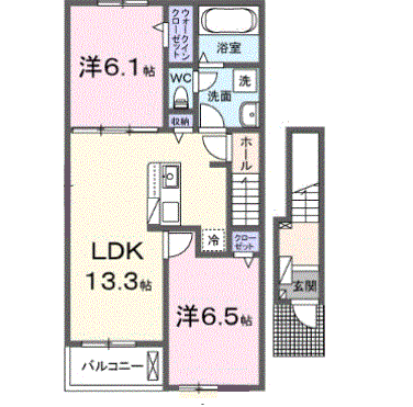 ユーフォリア 2LDK・・・202号室間取・配置図