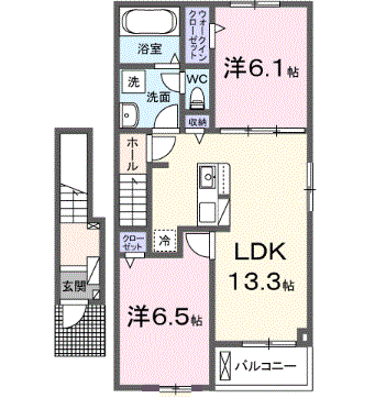 ユーフォリア 2LDK・・・205号室間取・配置図