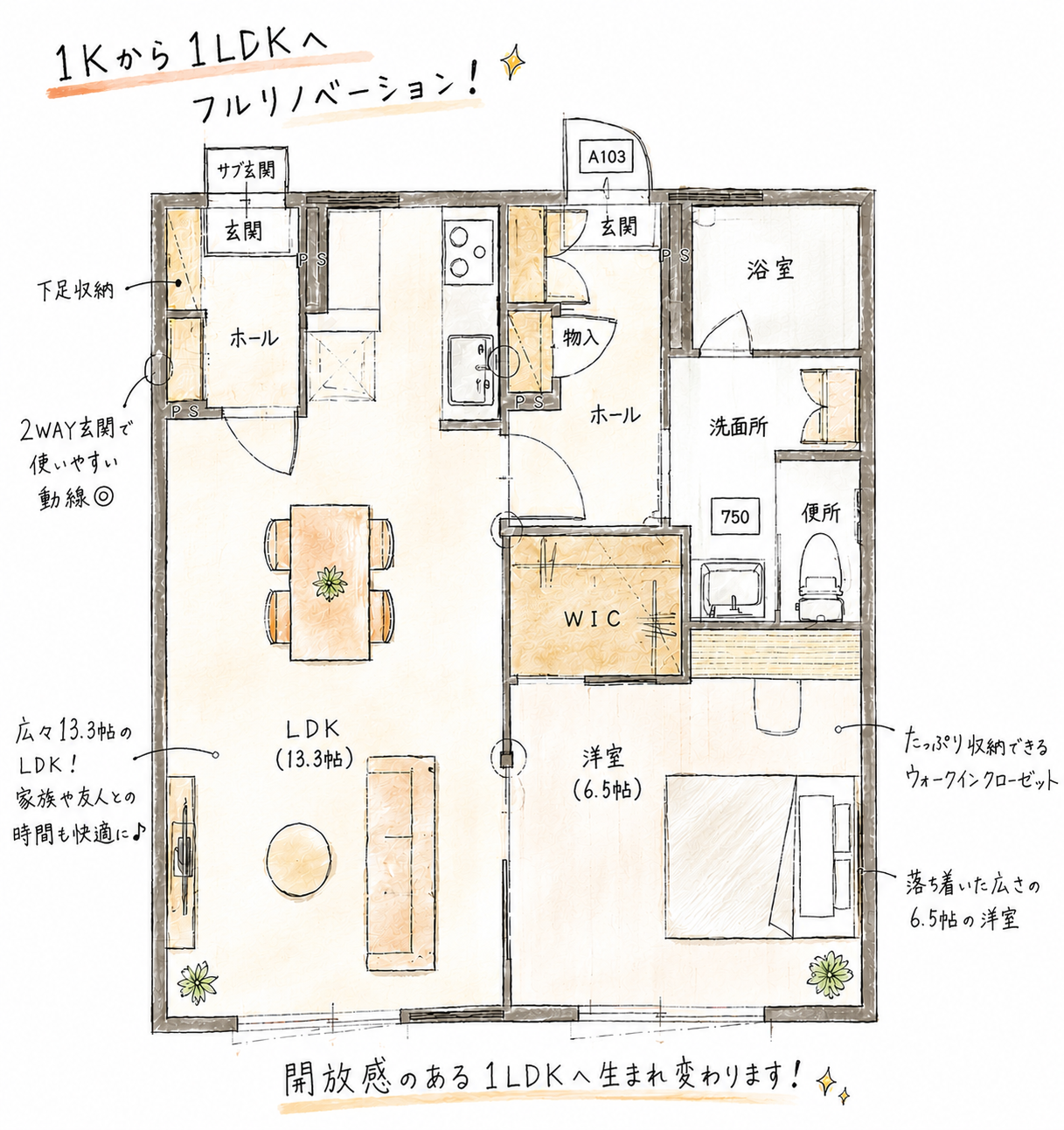 コンフォート野地Ⅱ 1LDK