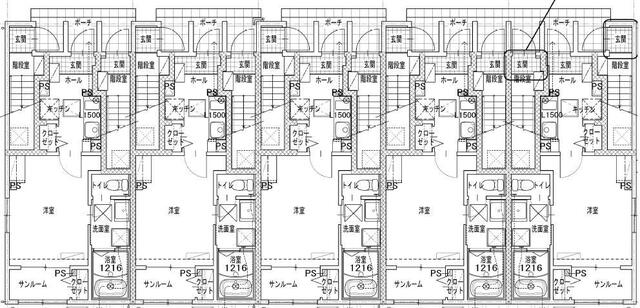 トリニティ塩浜　1K間取・配置図