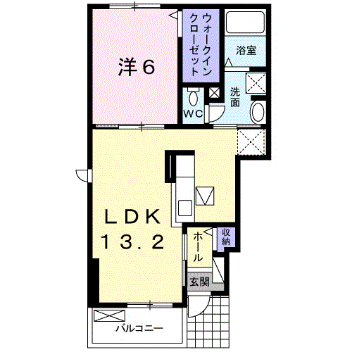グランシャリオⅢ　1LDK・・・101号室間取・配置図
